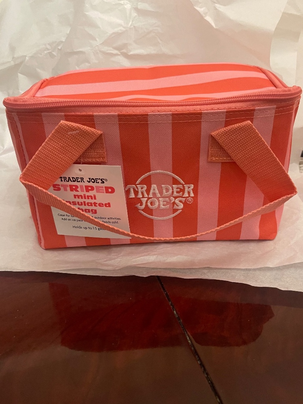 NWT! Trader Joe’s Mini Tote Summer 2026 Collection Pink Stripes